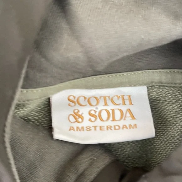 Scotch and soda Amsterdam hoodie Unisex M green 1/4 zip organic cotton - Picture 6 of 14